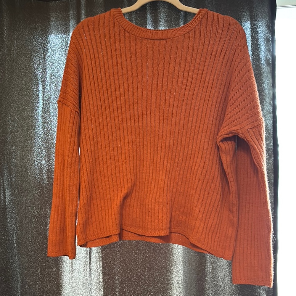 NASTY GAL Rust Orange Ribbed Sweater